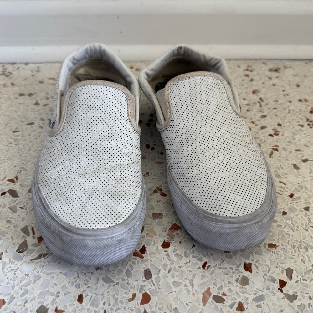Vans White Slip-On Sneakers